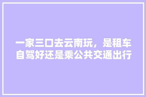 一家三口去云南玩，是租车自驾好还是乘公共交通出行好「云南包车游怎样划算」 一家三口去云南玩，是租车自驾好还是乘公共交通出行好「云南包车游怎样划算」 美食菜谱