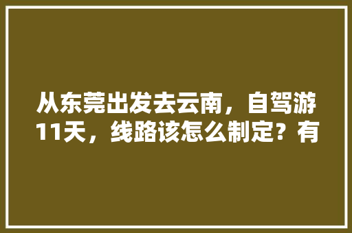 从东莞出发去云南，自驾游11天，线路该怎么制定？有哪些攻略呢「广东云南自驾游攻略」 从东莞出发去云南，自驾游11天，线路该怎么制定？有哪些攻略呢「广东云南自驾游攻略」 美食菜谱