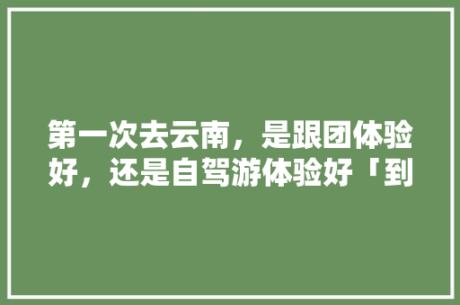第一次去云南，是跟团体验好，还是自驾游体验好「到云南旅游跟团游攻略图」 第一次去云南，是跟团体验好，还是自驾游体验好「到云南旅游跟团游攻略图」 教育法律