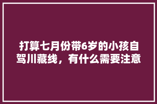 打算七月份带6岁的小孩自驾川藏线，有什么需要注意的吗「云南7月份旅游攻略」 打算七月份带6岁的小孩自驾川藏线，有什么需要注意的吗「云南7月份旅游攻略」 汽车常识
