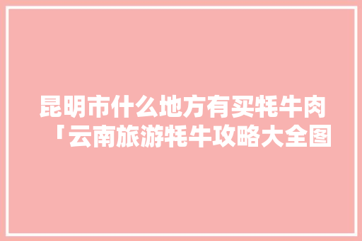 昆明市什么地方有买牦牛肉「云南旅游牦牛攻略大全图片」 昆明市什么地方有买牦牛肉「云南旅游牦牛攻略大全图片」 手机电脑