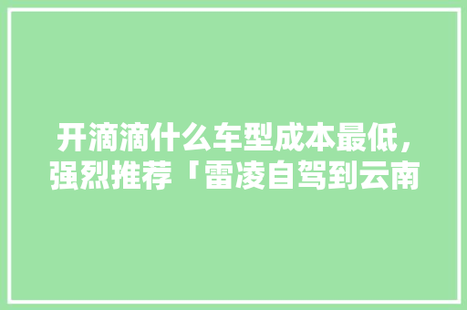 开滴滴什么车型成本最低，强烈推荐「雷凌自驾到云南旅游攻略视频」 开滴滴什么车型成本最低，强烈推荐「雷凌自驾到云南旅游攻略视频」 时尚穿搭