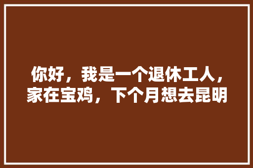你好，我是一个退休工人，家在宝鸡，下个月想去昆明自驾游，不走高速，能给我们规划一下吗「从宝鸡去云南旅游攻略路线」 你好，我是一个退休工人，家在宝鸡，下个月想去昆明自驾游，不走高速，能给我们规划一下吗「从宝鸡去云南旅游攻略路线」 汽车常识