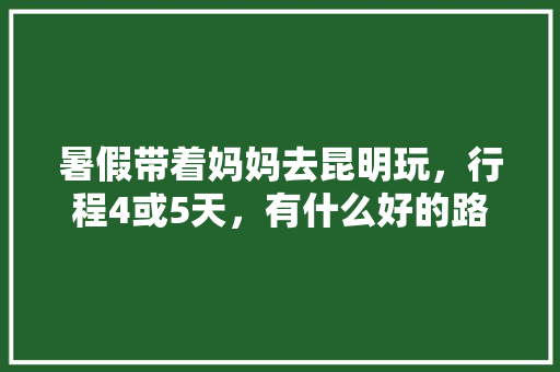 暑假带着妈妈去昆明玩，行程4或5天，有什么好的路线吗「山东母亲到云南旅游攻略视频」 暑假带着妈妈去昆明玩，行程4或5天，有什么好的路线吗「山东母亲到云南旅游攻略视频」 手机电脑