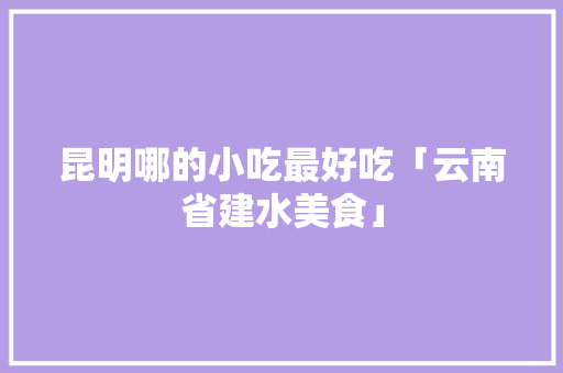 昆明哪的小吃最好吃「云南省建水美食」 昆明哪的小吃最好吃「云南省建水美食」 美食菜谱
