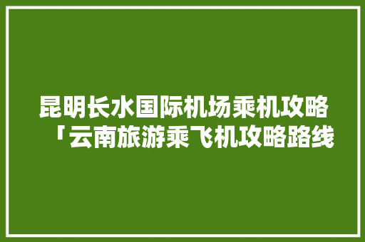 昆明长水国际机场乘机攻略「云南旅游乘飞机攻略路线图」 昆明长水国际机场乘机攻略「云南旅游乘飞机攻略路线图」 教育法律