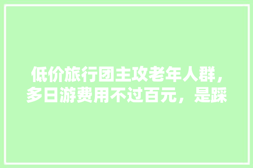 低价旅行团主攻老年人群，多日游费用不过百元，是踩坑还是捡漏「云南旅游攻略跟团游」 低价旅行团主攻老年人群，多日游费用不过百元，是踩坑还是捡漏「云南旅游攻略跟团游」 手机电脑