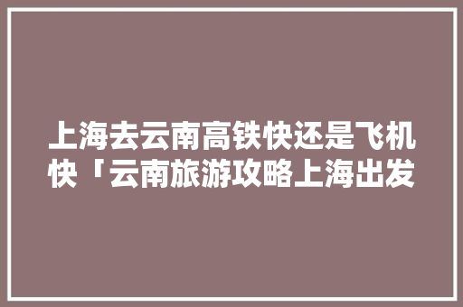 上海去云南高铁快还是飞机快「云南旅游攻略上海出发路线」 上海去云南高铁快还是飞机快「云南旅游攻略上海出发路线」 美食菜谱