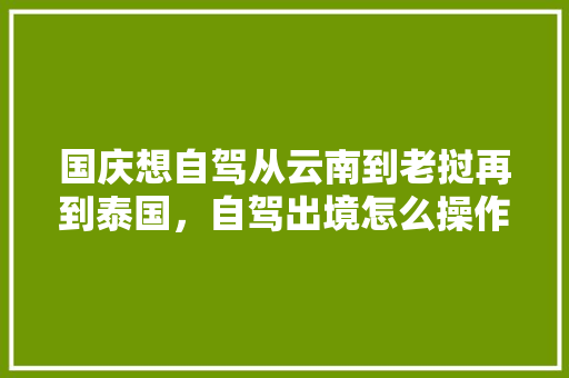国庆想自驾从云南到老挝再到泰国，自驾出境怎么操作？多少天怎么安排合适「出境团队游云南旅游攻略图」 国庆想自驾从云南到老挝再到泰国，自驾出境怎么操作？多少天怎么安排合适「出境团队游云南旅游攻略图」 教育法律