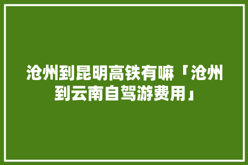沧州到昆明高铁有嘛「沧州到云南自驾游费用」 沧州到昆明高铁有嘛「沧州到云南自驾游费用」 时尚穿搭
