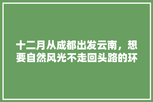 十二月从成都出发云南，想要自然风光不走回头路的环线，时间一个月，求推荐路线「四川到云南旅游火车攻略路线」 十二月从成都出发云南，想要自然风光不走回头路的环线，时间一个月，求推荐路线「四川到云南旅游火车攻略路线」 手机电脑
