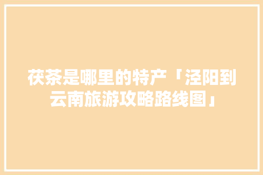 茯茶是哪里的特产「泾阳到云南旅游攻略路线图」 茯茶是哪里的特产「泾阳到云南旅游攻略路线图」 教育法律
