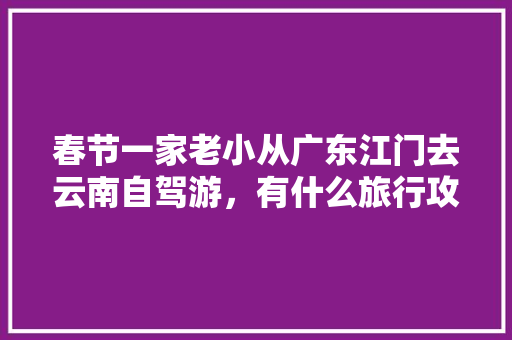 春节一家老小从广东江门去云南自驾游，有什么旅行攻略「广州到云南旅游攻略五天多少钱」 春节一家老小从广东江门去云南自驾游，有什么旅行攻略「广州到云南旅游攻略五天多少钱」 手机电脑