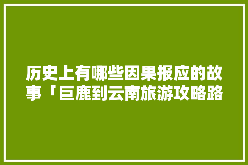 历史上有哪些因果报应的故事「巨鹿到云南旅游攻略路线」 历史上有哪些因果报应的故事「巨鹿到云南旅游攻略路线」 手机电脑