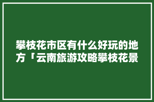 攀枝花市区有什么好玩的地方「云南旅游攻略攀枝花景点有哪些」 攀枝花市区有什么好玩的地方「云南旅游攻略攀枝花景点有哪些」 时尚穿搭