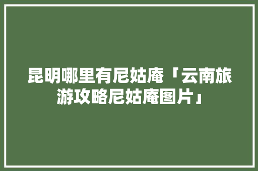 昆明哪里有尼姑庵「云南旅游攻略尼姑庵图片」 昆明哪里有尼姑庵「云南旅游攻略尼姑庵图片」 汽车常识