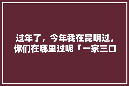 过年了，今年我在昆明过，你们在哪里过呢「一家三口去云南玩花费多少」 过年了，今年我在昆明过，你们在哪里过呢「一家三口去云南玩花费多少」 美食菜谱