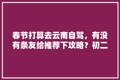 春节打算去云南自驾，有没有条友给推荐下攻略？初二从泰山出发，感谢「云南旅游攻略三条线线路图」 春节打算去云南自驾，有没有条友给推荐下攻略？初二从泰山出发，感谢「云南旅游攻略三条线线路图」 手机电脑
