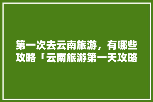 第一次去云南旅游，有哪些攻略「云南旅游第一天攻略图」 第一次去云南旅游，有哪些攻略「云南旅游第一天攻略图」 手机电脑