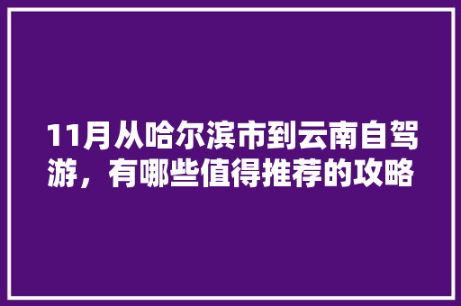 11月从哈尔滨市到云南自驾游，有哪些值得推荐的攻略「云南旅游攻略十一月三天」 11月从哈尔滨市到云南自驾游，有哪些值得推荐的攻略「云南旅游攻略十一月三天」 时尚穿搭