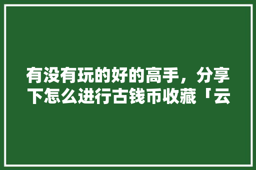 有没有玩的好的高手，分享下怎么进行古钱币收藏「云南孟导游」 有没有玩的好的高手，分享下怎么进行古钱币收藏「云南孟导游」 教育法律