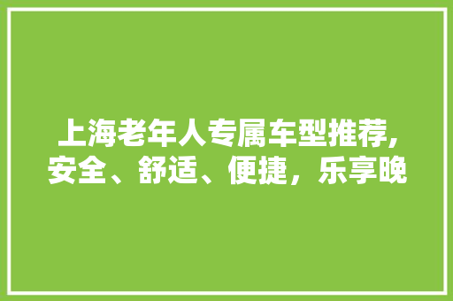 上海老年人专属车型推荐,安全、舒适、便捷，乐享晚年生活 上海老年人专属车型推荐,安全、舒适、便捷，乐享晚年生活 汽车常识