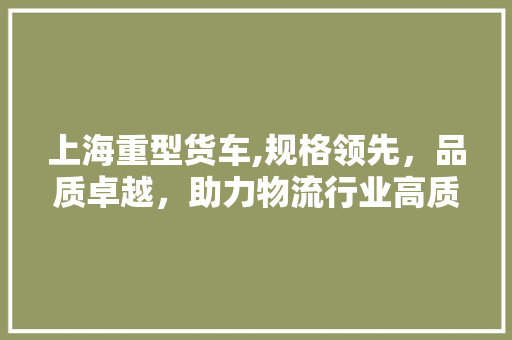 上海重型货车,规格领先，品质卓越，助力物流行业高质量发展 上海重型货车,规格领先，品质卓越，助力物流行业高质量发展 汽车常识