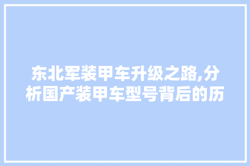 东北军装甲车升级之路,分析国产装甲车型号背后的历史与实力 东北军装甲车升级之路,分析国产装甲车型号背后的历史与实力 汽车常识