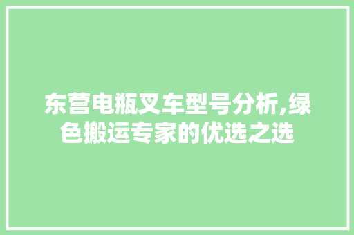 东营电瓶叉车型号分析,绿色搬运专家的优选之选 东营电瓶叉车型号分析,绿色搬运专家的优选之选 汽车常识