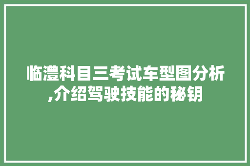 临澧科目三考试车型图分析,介绍驾驶技能的秘钥 临澧科目三考试车型图分析,介绍驾驶技能的秘钥 汽车常识