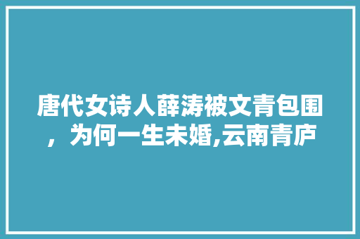 唐代女诗人薛涛被文青包围，为何一生未婚,云南青庐 唐代女诗人薛涛被文青包围，为何一生未婚,云南青庐 健康母婴