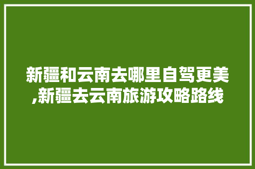 新疆和云南去哪里自驾更美,新疆去云南旅游攻略路线图 新疆和云南去哪里自驾更美,新疆去云南旅游攻略路线图 美食菜谱