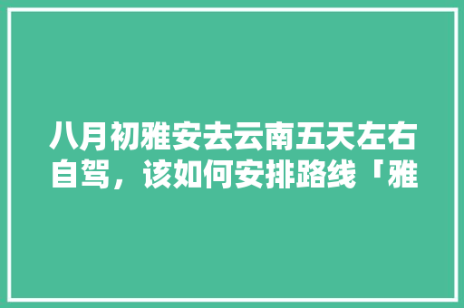 八月初雅安去云南五天左右自驾，该如何安排路线「雅安去云南旅游攻略路线」 八月初雅安去云南五天左右自驾，该如何安排路线「雅安去云南旅游攻略路线」 汽车常识