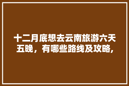 十二月底想去云南旅游六天五晚，有哪些路线及攻略,云南6天5晚旅游攻略 十二月底想去云南旅游六天五晚，有哪些路线及攻略,云南6天5晚旅游攻略 旅游攻略
