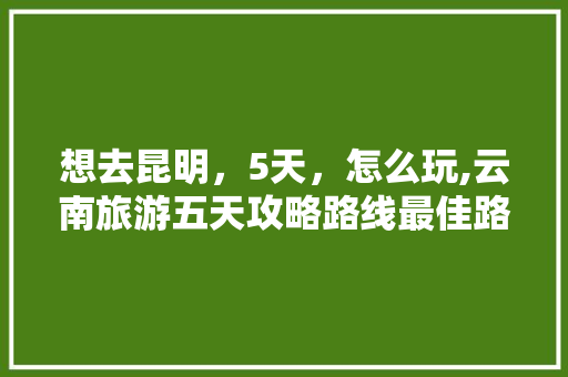 想去昆明，5天，怎么玩,云南旅游五天攻略路线最佳路线图 想去昆明，5天，怎么玩,云南旅游五天攻略路线最佳路线图 旅游攻略