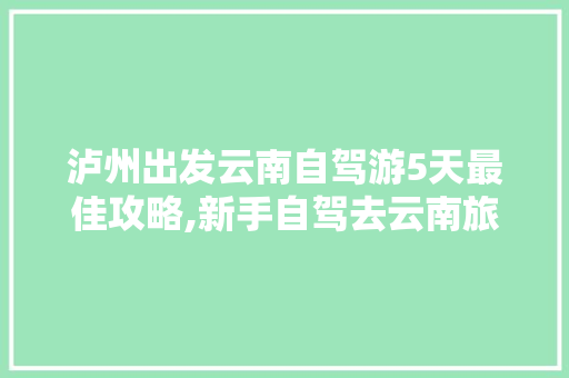 泸州出发云南自驾游5天最佳攻略,新手自驾去云南旅游攻略图 泸州出发云南自驾游5天最佳攻略,新手自驾去云南旅游攻略图 美食菜谱