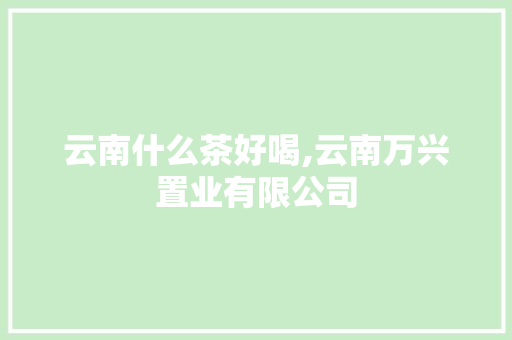 云南什么茶好喝,云南万兴置业有限公司 云南什么茶好喝,云南万兴置业有限公司 旅游攻略