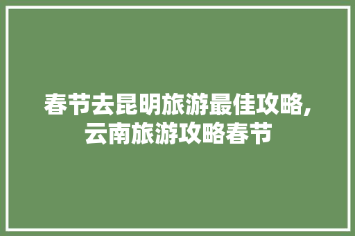 春节去昆明旅游最佳攻略,云南旅游攻略春节 春节去昆明旅游最佳攻略,云南旅游攻略春节 旅游攻略