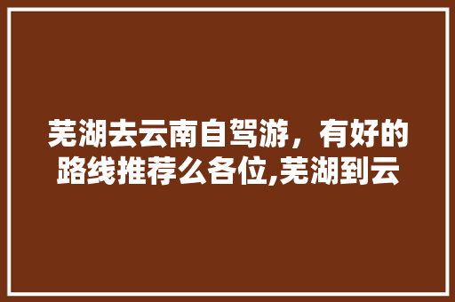 芜湖去云南自驾游，有好的路线推荐么各位,芜湖到云南旅游 芜湖去云南自驾游，有好的路线推荐么各位,芜湖到云南旅游 手机电脑