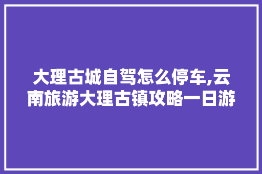 大理古城自驾怎么停车,云南旅游大理古镇攻略一日游 大理古城自驾怎么停车,云南旅游大理古镇攻略一日游 汽车常识