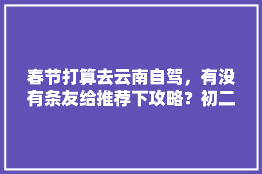 春节打算去云南自驾，有没有条友给推荐下攻略？初二从泰山出发，感谢,泰安去云南旅游团 春节打算去云南自驾，有没有条友给推荐下攻略？初二从泰山出发，感谢,泰安去云南旅游团 健康母婴