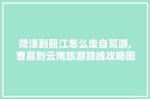 菏泽到丽江怎么走自驾游,曹县到云南旅游路线攻略图 菏泽到丽江怎么走自驾游,曹县到云南旅游路线攻略图 旅游攻略