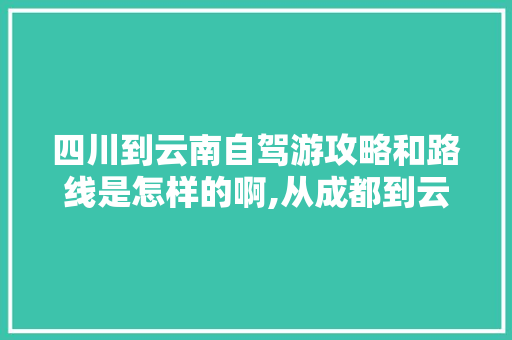 四川到云南自驾游攻略和路线是怎样的啊,从成都到云南旅游攻略图片 四川到云南自驾游攻略和路线是怎样的啊,从成都到云南旅游攻略图片 汽车常识