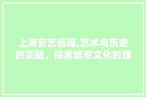 上海安艺画廊,艺术与历史的交融，探索城市文化的瑰宝