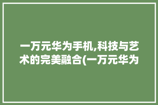 一万元华为手机,科技与艺术的完美融合(一万元华为手机) 手机电脑