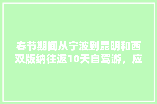 春节期间从宁波到昆明和西双版纳往返10天自驾游，应该如何规划路线,云南旅游攻略三天四晚免费 春节期间从宁波到昆明和西双版纳往返10天自驾游，应该如何规划路线,云南旅游攻略三天四晚免费 时尚穿搭