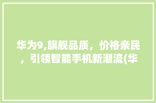 华为9,旗舰品质，价格亲民，引领智能手机新潮流(华为9官方价格) 手机电脑