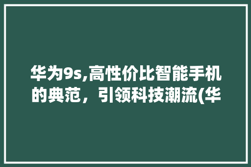 华为9s,高性价比智能手机的典范，引领科技潮流(华为9s的价格) 手机电脑