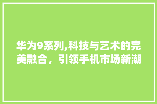 华为9系列,科技与艺术的完美融合，引领手机市场新潮流(华为促销9参数) 手机电脑