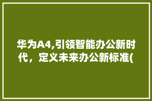 华为A4,引领智能办公新时代，定义未来办公新标准(华为a4怎么样) 手机电脑